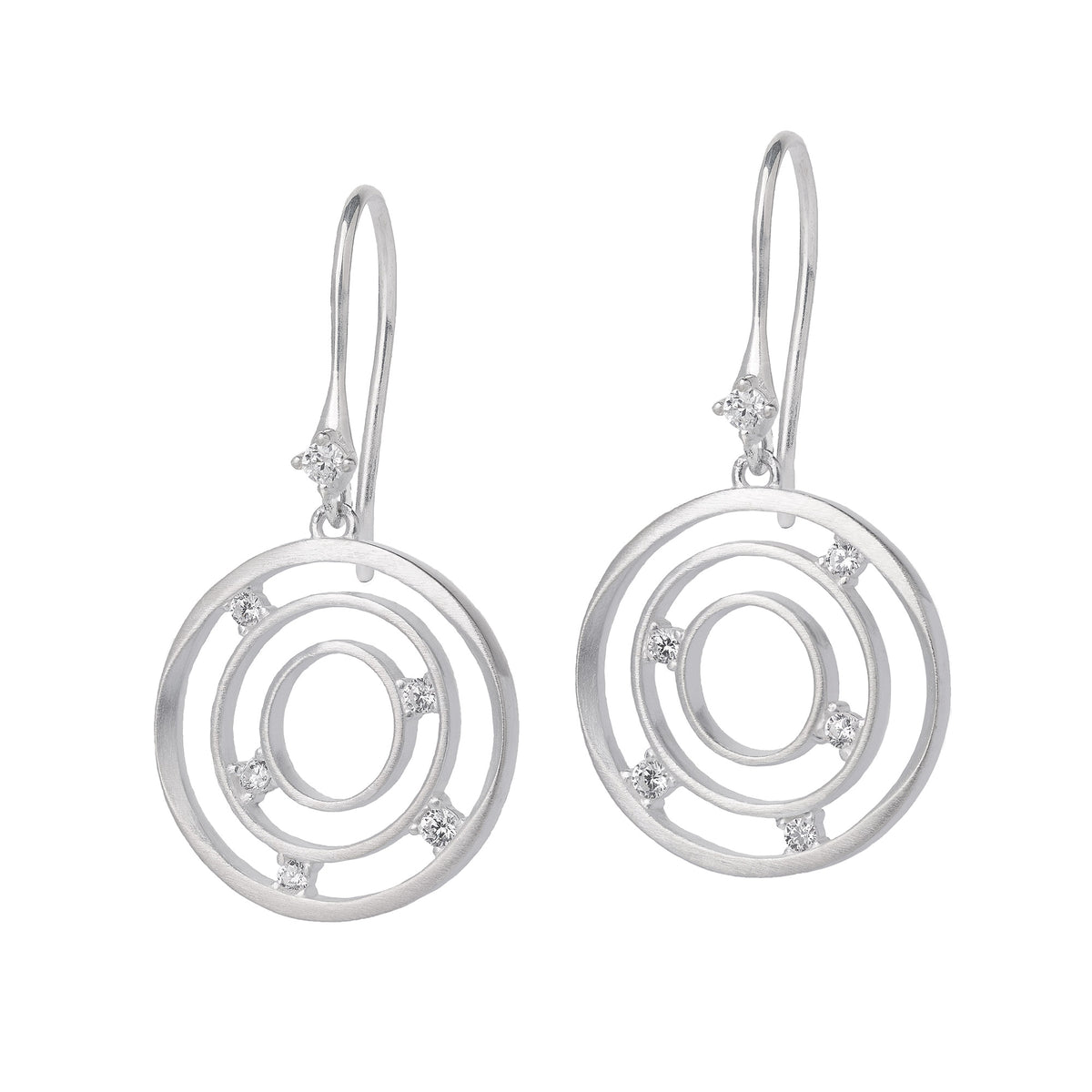 Ohrhänger Selesta von BERND WOLF aus 925er Sterlingsilber mit Zirkonia, Designlinie Swing.
