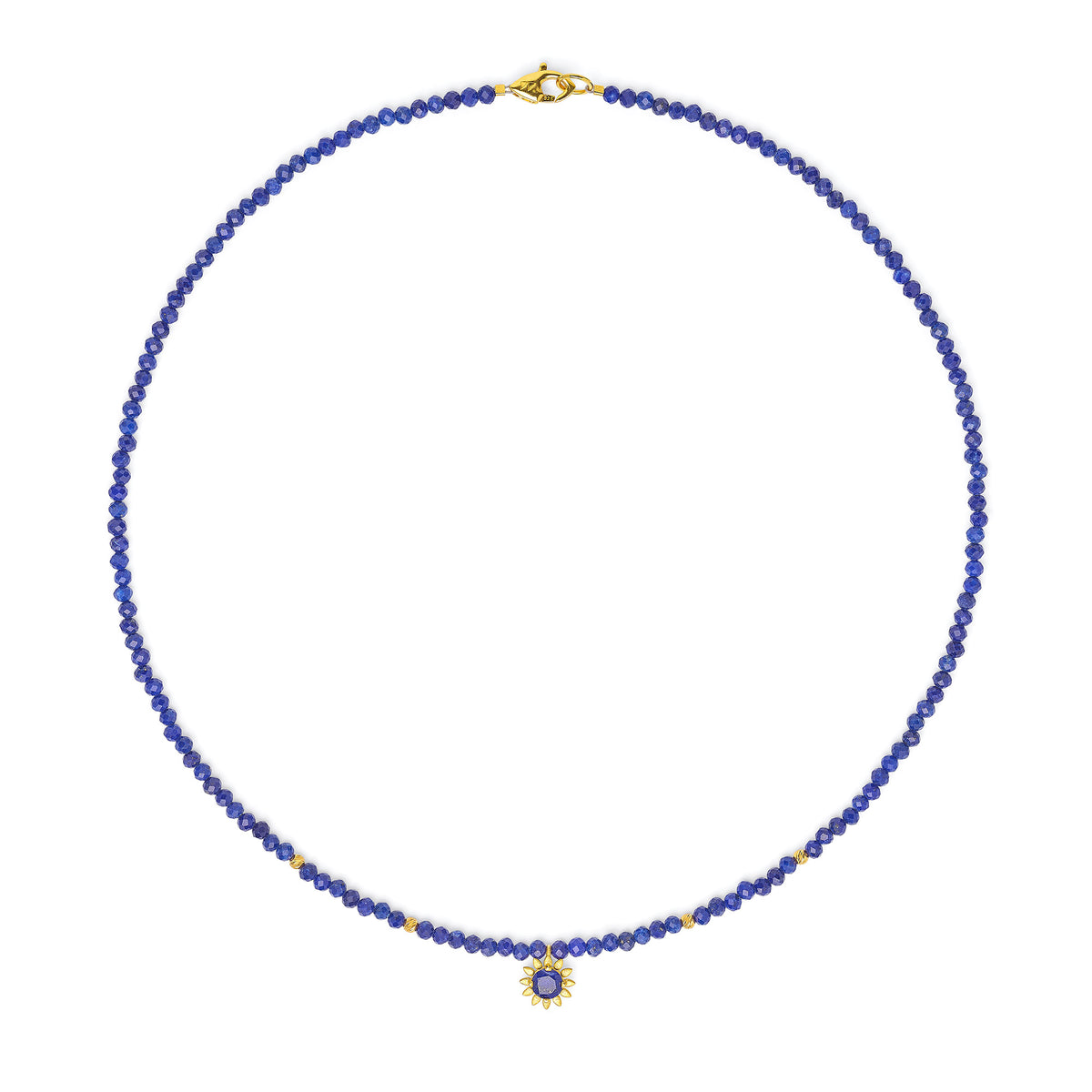 Kette mit Anhänger Solena von BERND WOLF aus 14-Karat-Gold mit Lapislazuli, Designlinie Soleil.