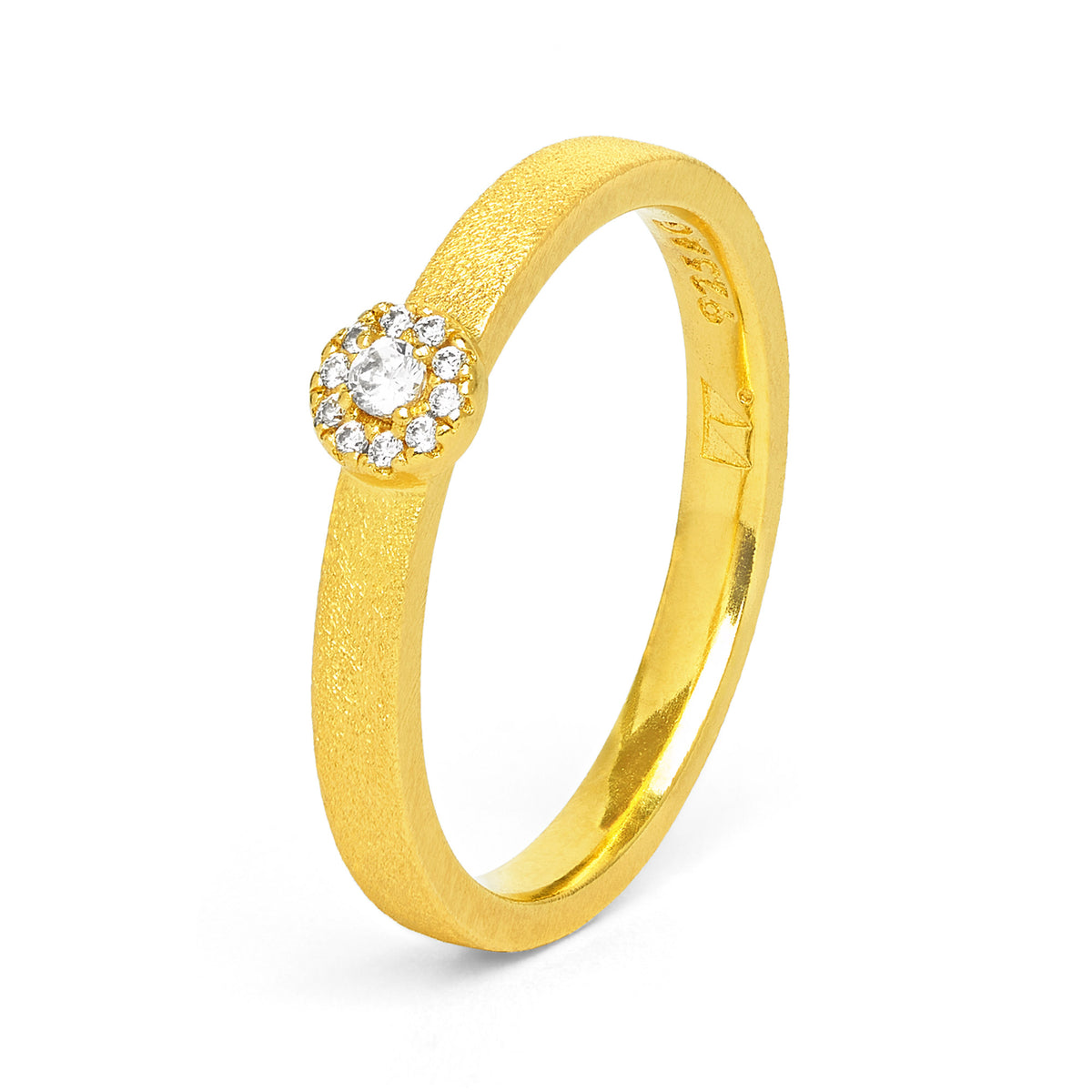 Ring Franca von BERND WOLF aus 24-Karat-goldplattiertem Sterlingsilber mit Zirkonia, Designlinie Streliza.