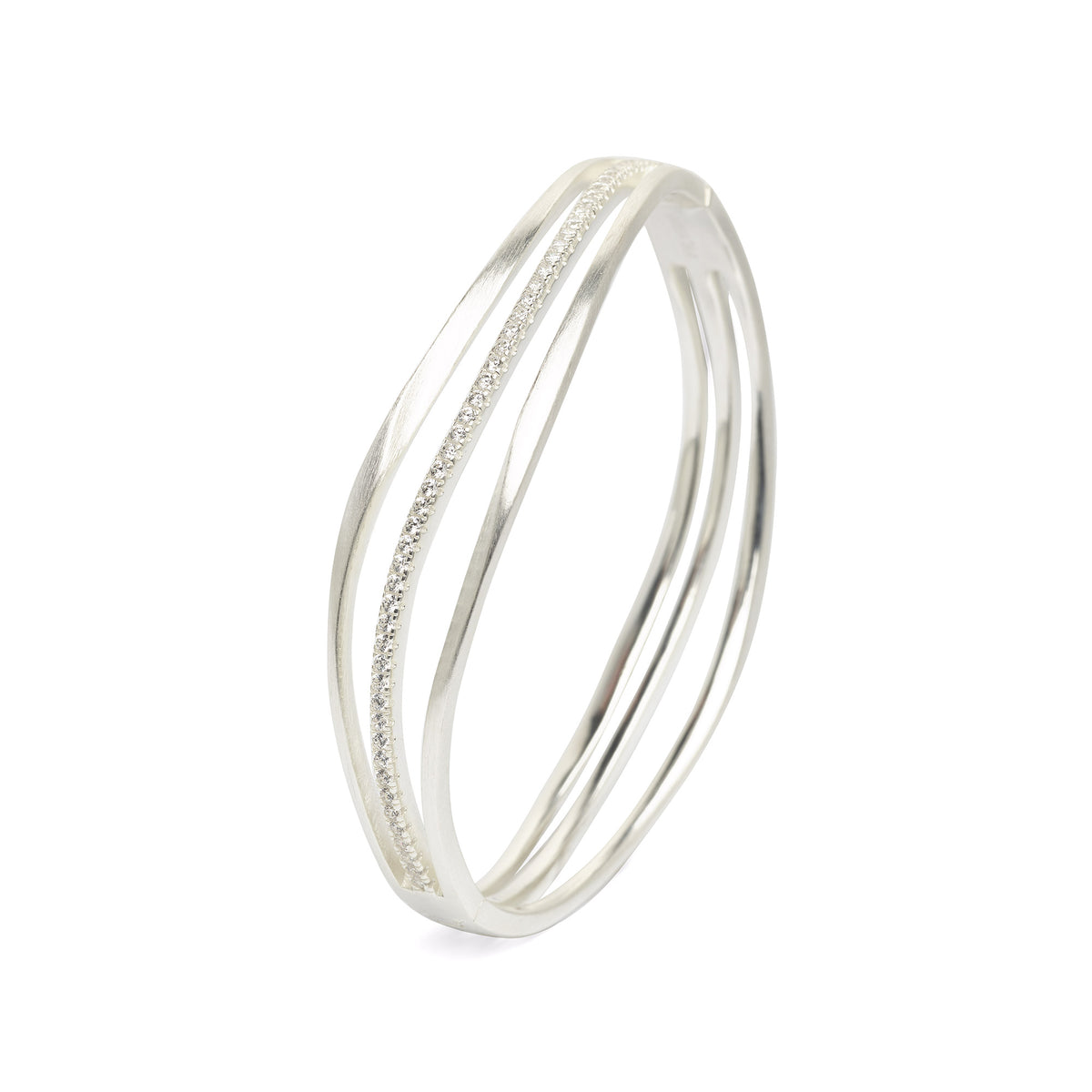 Armreif Sentro von BERND WOLF aus 925er Sterlingsilber mit Zirkonia, Designlinie Sentro.