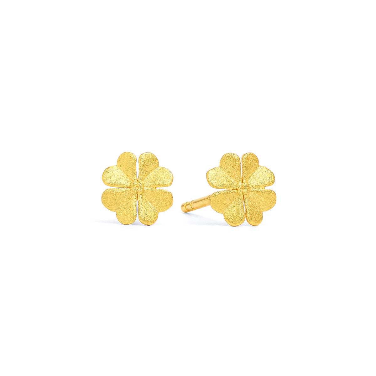Ohrstecker Kleenis von BERND WOLF aus 24-Karat-goldplattiertem Sterlingsilber, Designlinie Glücksbringer.