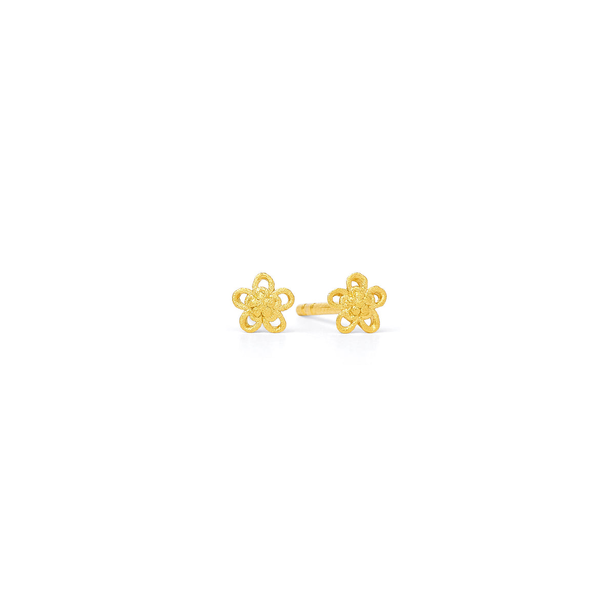Ohrstecker Cerosini von BERND WOLF aus 24-Karat-goldplattiertem Sterlingsilber, Designlinie Flowertimes.