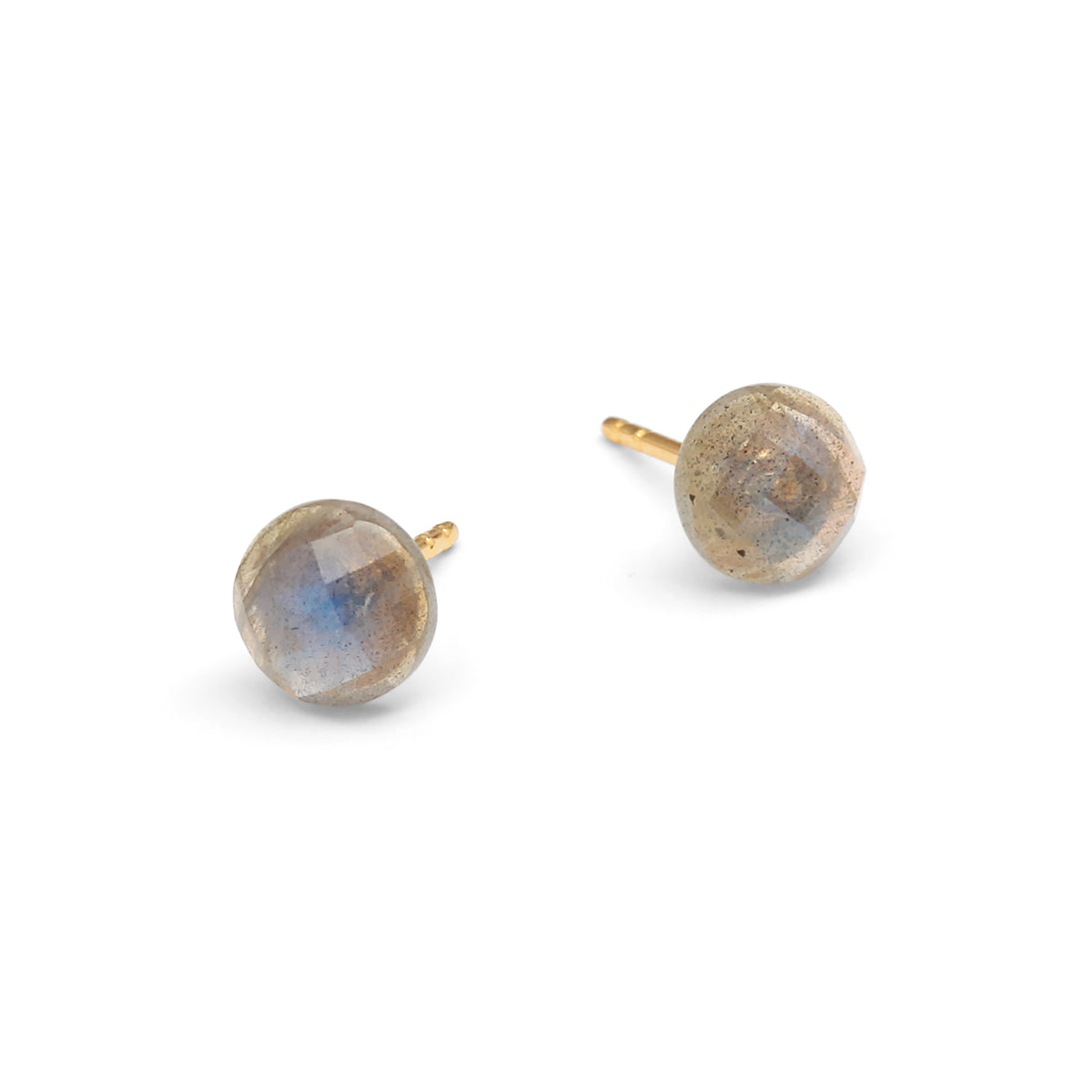 Ohrstecker Goa von BERND WOLF aus 24-Karat-goldplattiertem Sterlingsilber mit Labradorit, Designlinie Specials.