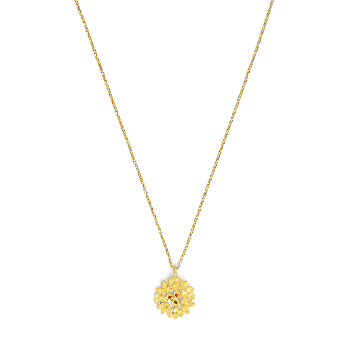 Ohrstecker von BERND WOLF aus 24-Karat-goldplattiertem Sterlingsilber mit Granat.