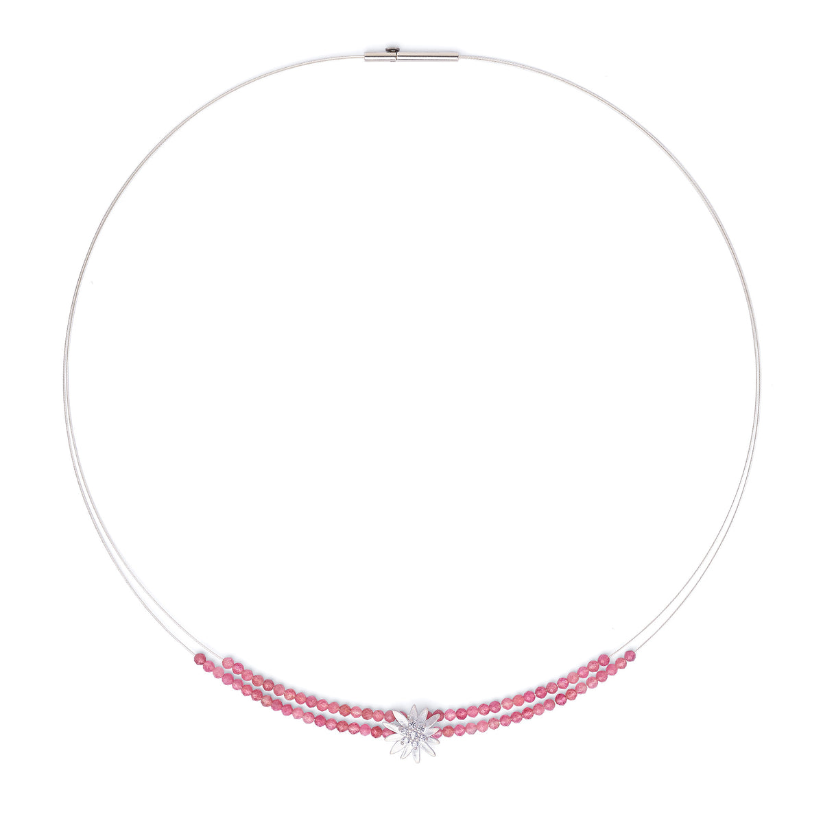 Collier Alma von BERND WOLF aus 925er Sterlingsilber mit Turmalin pink, Designlinie Bergwelt.