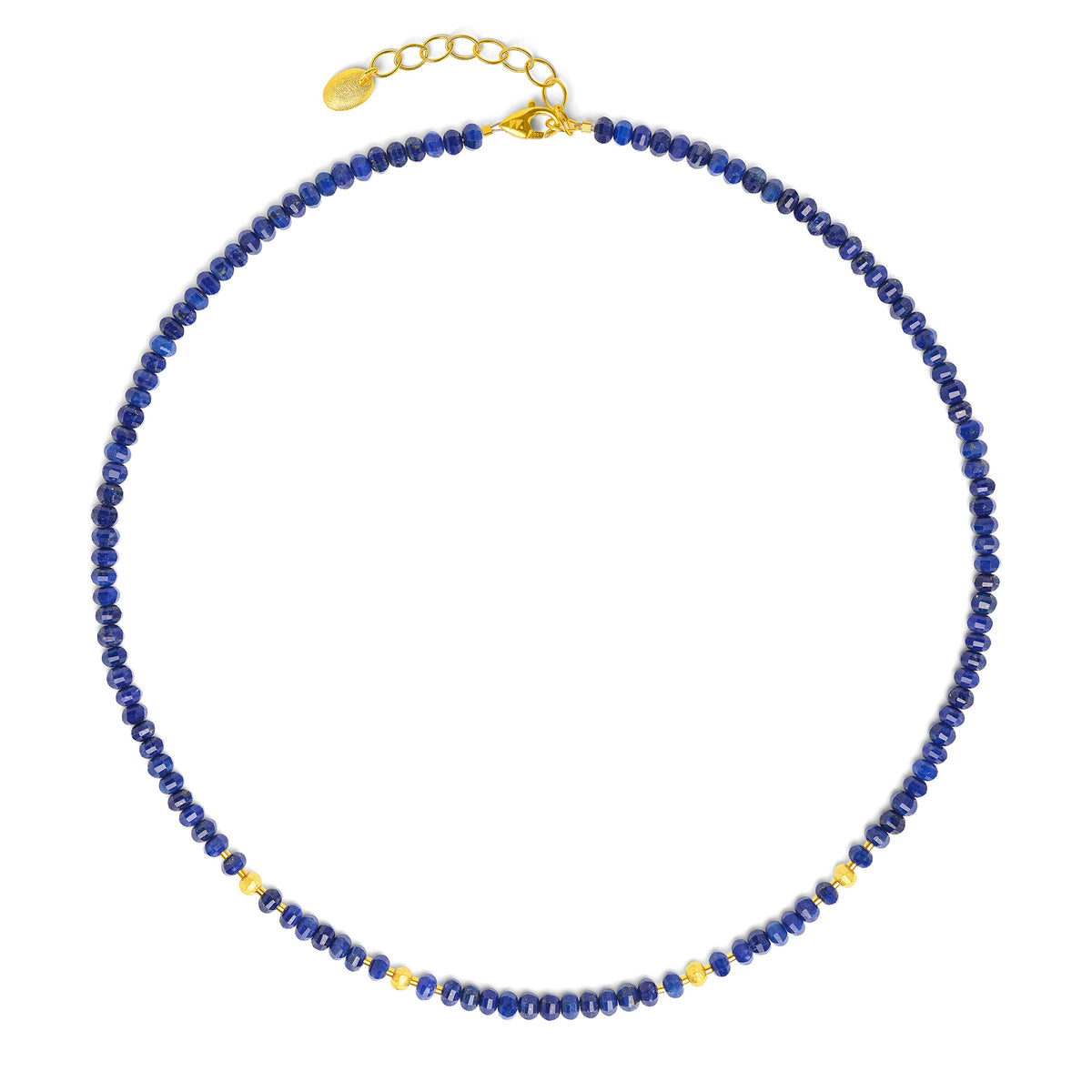 Halskette Lampa von BERND WOLF aus 24-Karat-goldplattiertem Sterlingsilber mit Lapislazuli.