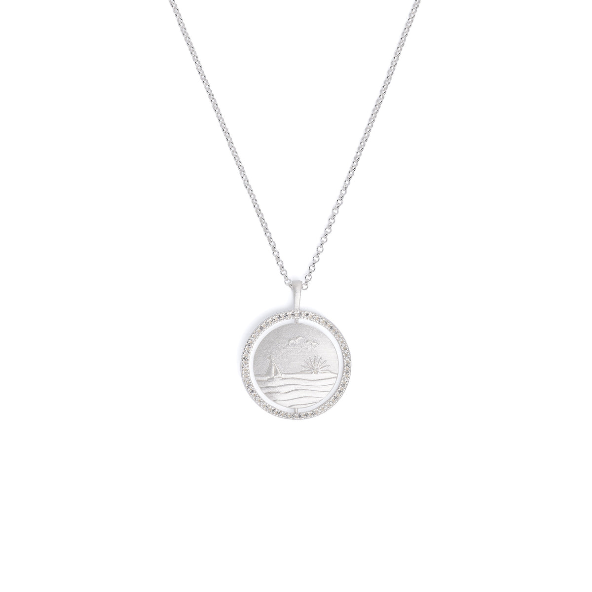 Kette mit Anhänger Sun&Sea von BERND WOLF aus 925er Sterlingsilber mit Zirkonia, Designlinie Sun&Moon.