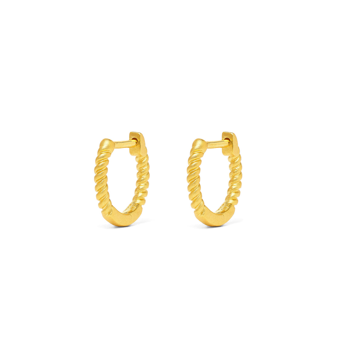 Creolen Florizzi von BERND WOLF aus 24-Karat-goldplattiertem Sterlingsilber, Designlinie Twisted.