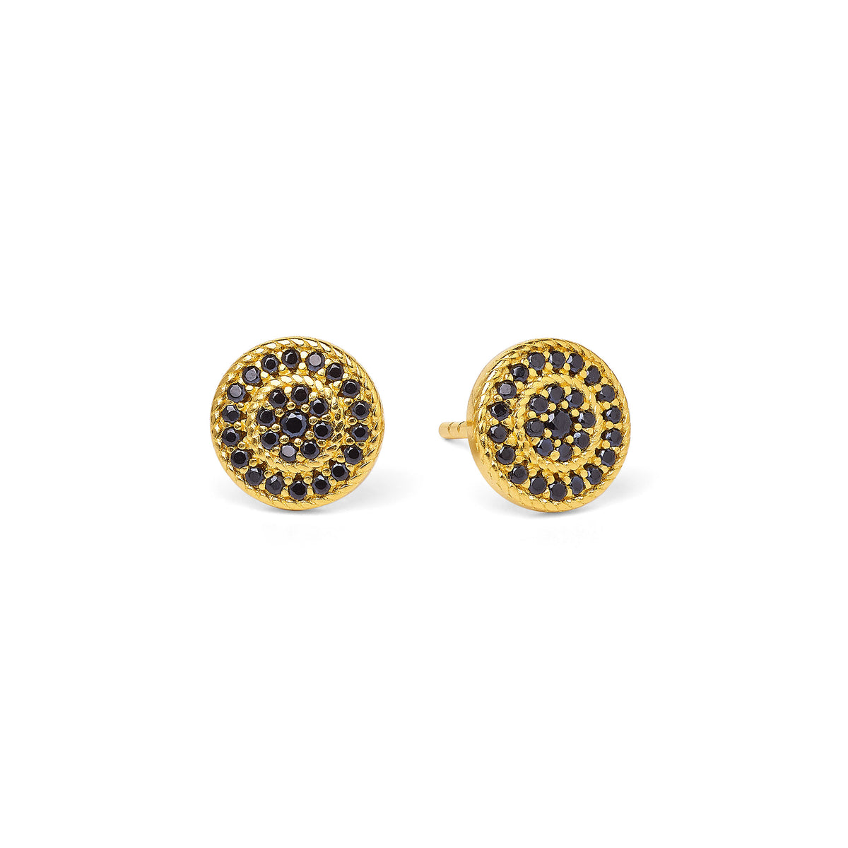 Ohrstecker Verina von BERND WOLF aus 24-Karat-goldplattiertem Sterlingsilber mit Spinell, Designlinie Sparkling Pavé.
