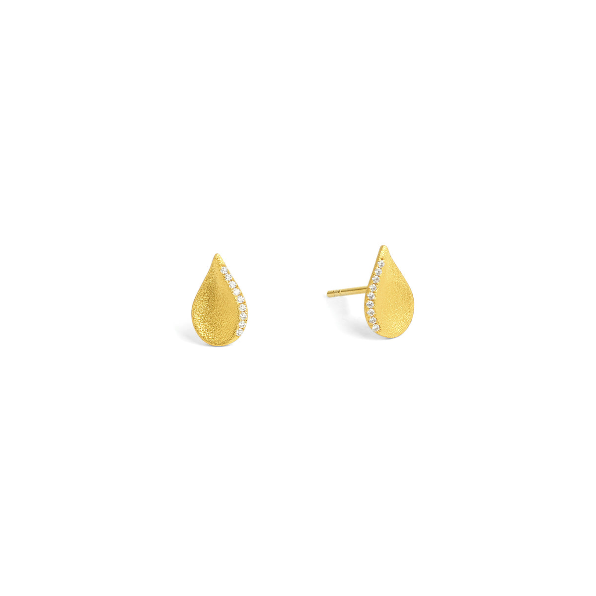 Ohrstecker Aquini von BERND WOLF aus 24-Karat-goldplattiertem Sterlingsilber mit Zirkonia, Designlinie Aqua.