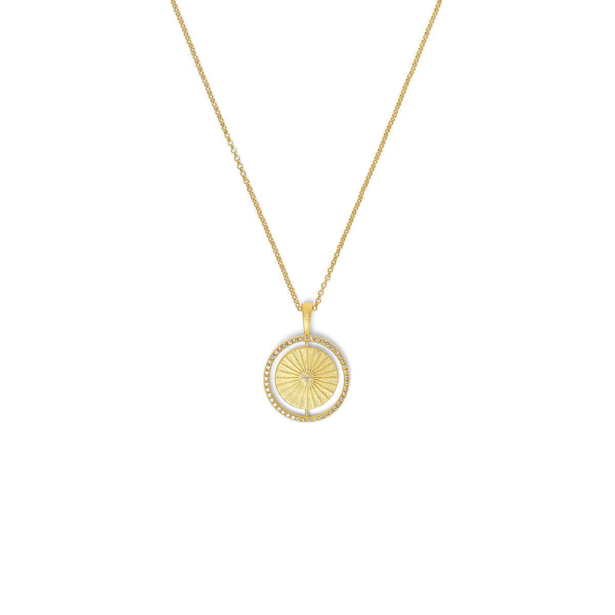 Kette mit Anhänger Sun von BERND WOLF aus 24-Karat-goldplattiert+versilbert mit Bicolor, Designlinie Sun&Moon.