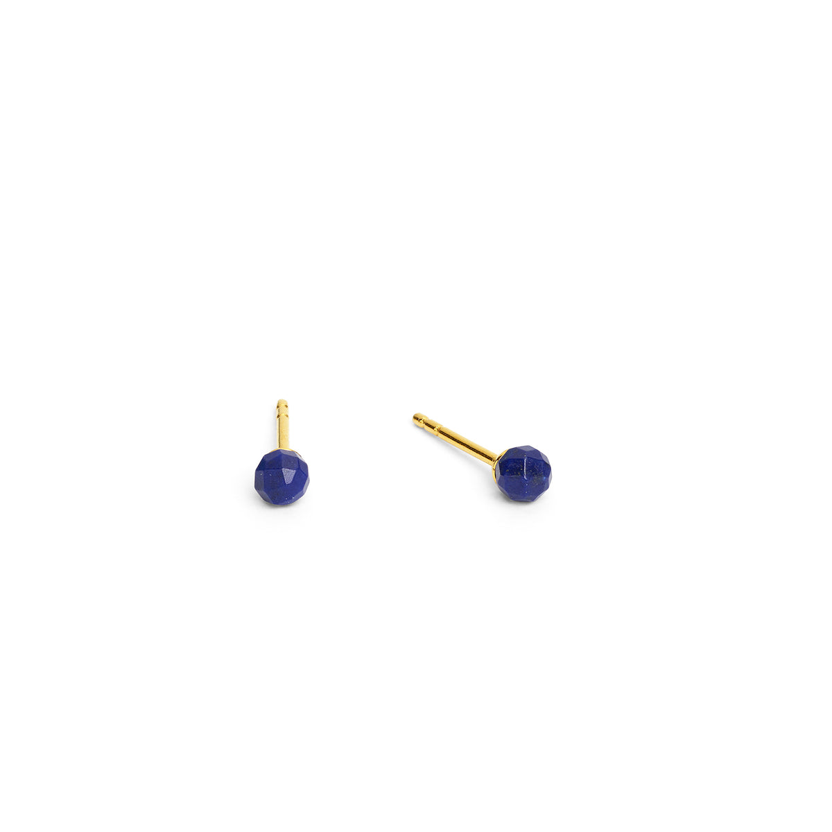 Ohrstecker Facelli von BERND WOLF aus 24-Karat-goldplattiertem Sterlingsilber mit Lapislazuli, Designlinie Planeo.