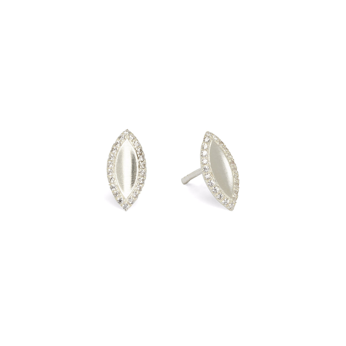 Ohrstecker Navelli von BERND WOLF aus 925er Sterlingsilber mit Zirkonia, Designlinie Navette.