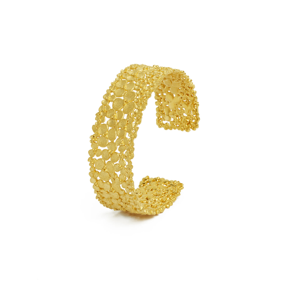 Armreif Lianna von BERND WOLF aus 24-Karat-goldplattiertem Sterlingsilber, Designlinie Flowertimes.