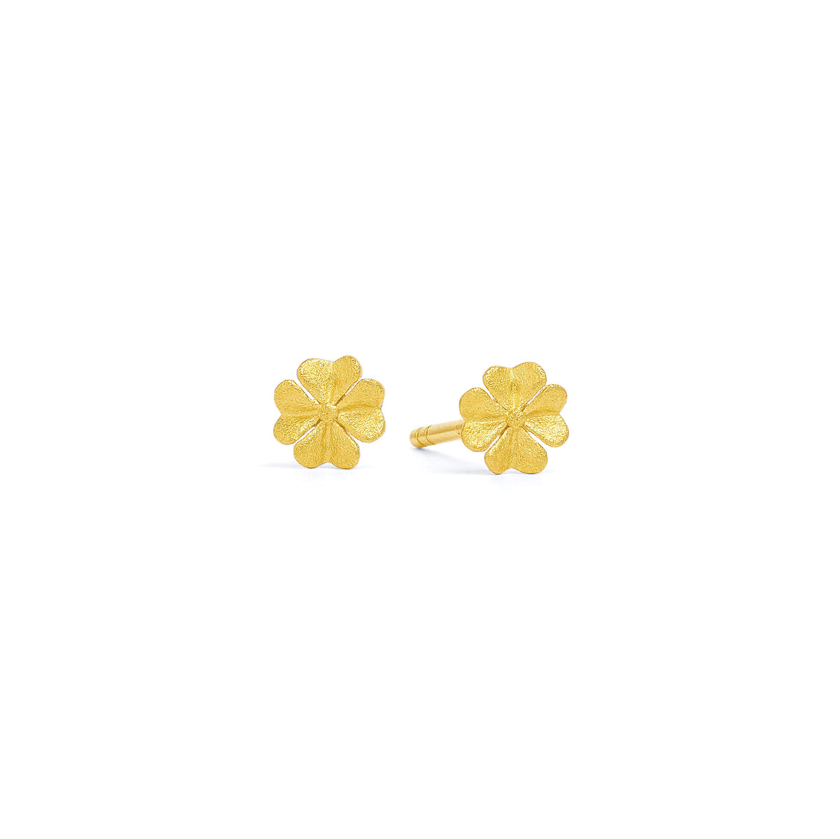 Ohrstecker Kleenimi von BERND WOLF aus 24-Karat-goldplattiertem Sterlingsilber, Designlinie Glücksbringer.