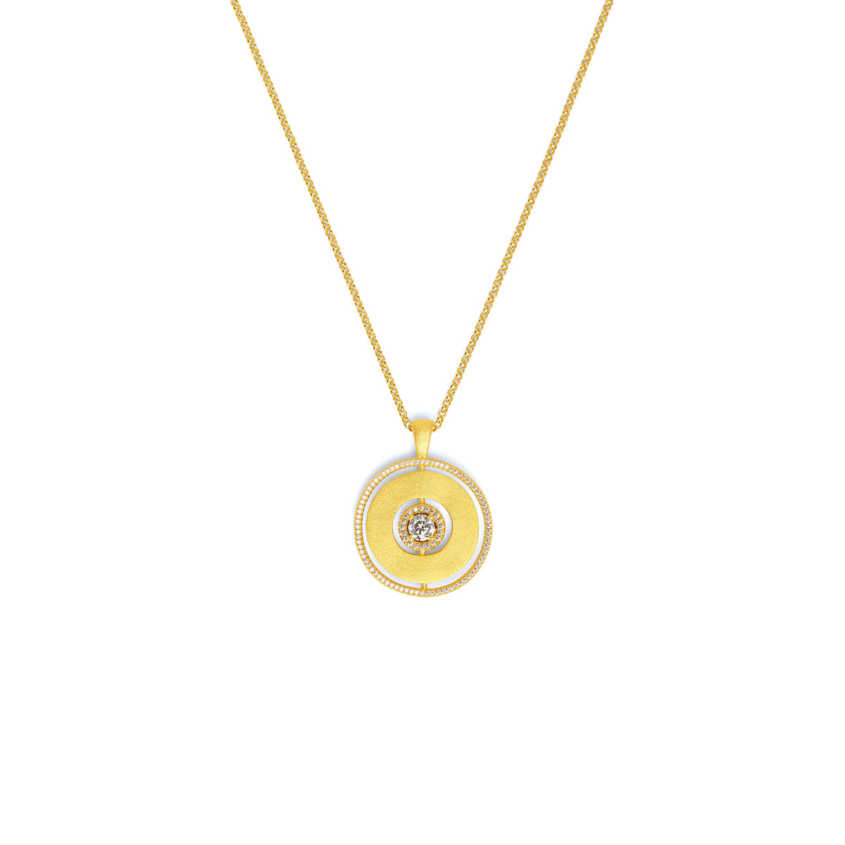 Kette Pirouette von BERND WOLF aus 24-Karat-goldplattiertem Sterlingsilber mit Zirkonia.