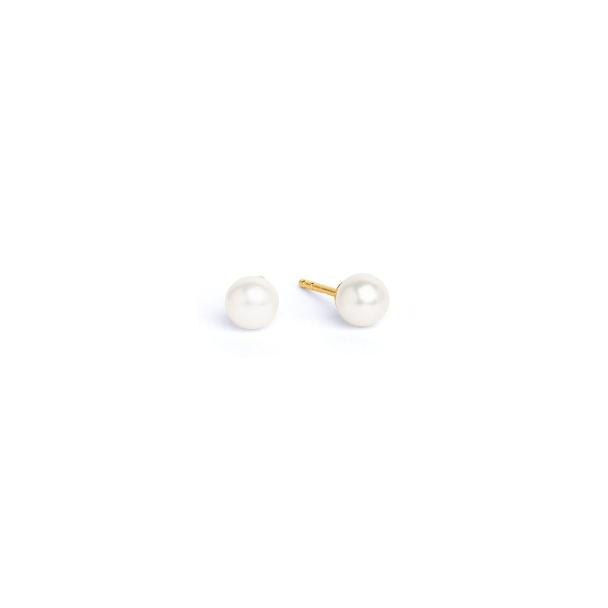 Ohrstecker Kugel von BERND WOLF aus 24-Karat-goldplattiertem Sterlingsilber mit Süßwasserperle, Designlinie Basics.