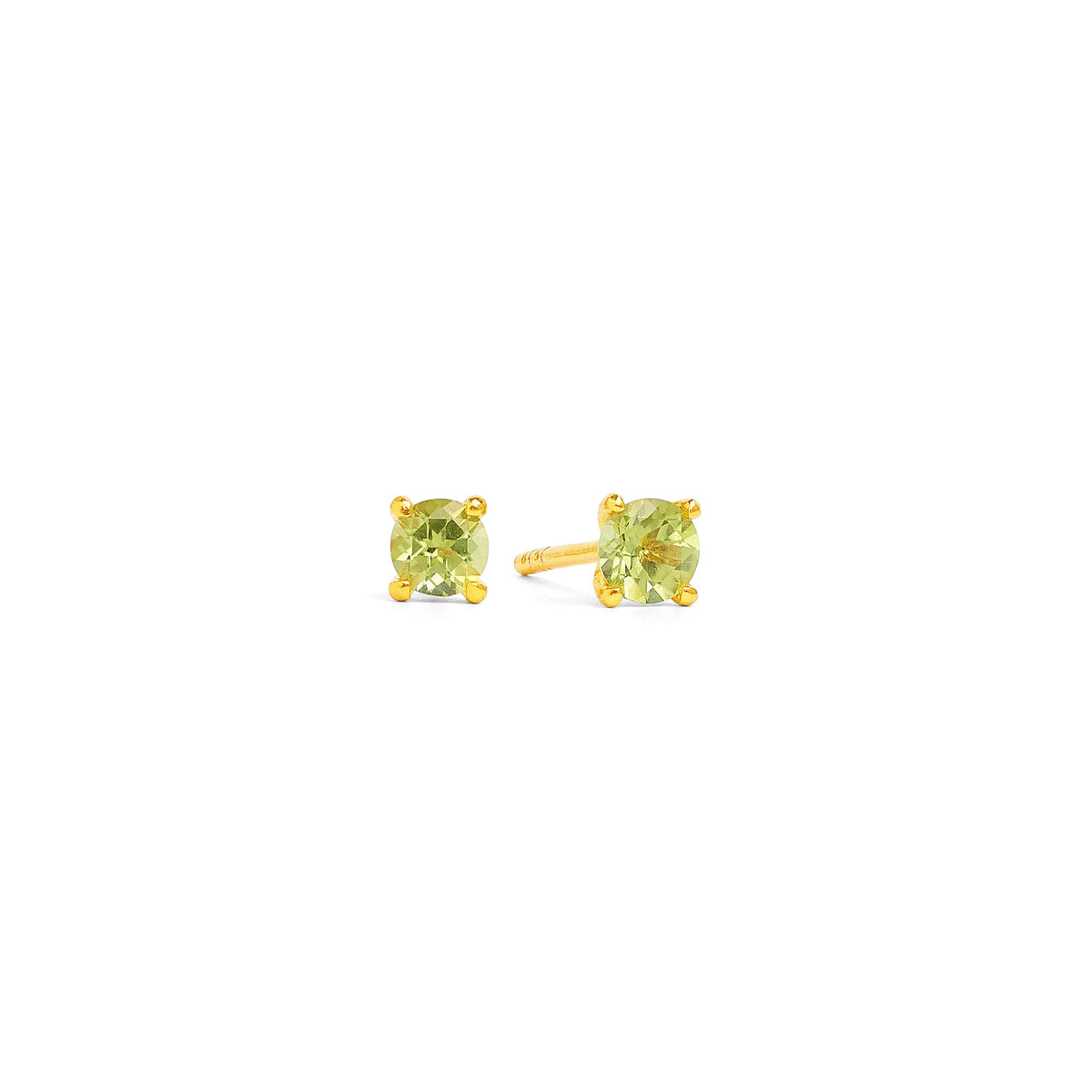 Ohrstecker Brilliani von BERND WOLF aus 24-Karat-goldplattiertem Sterlingsilber mit Peridot, Designlinie Brilliana.