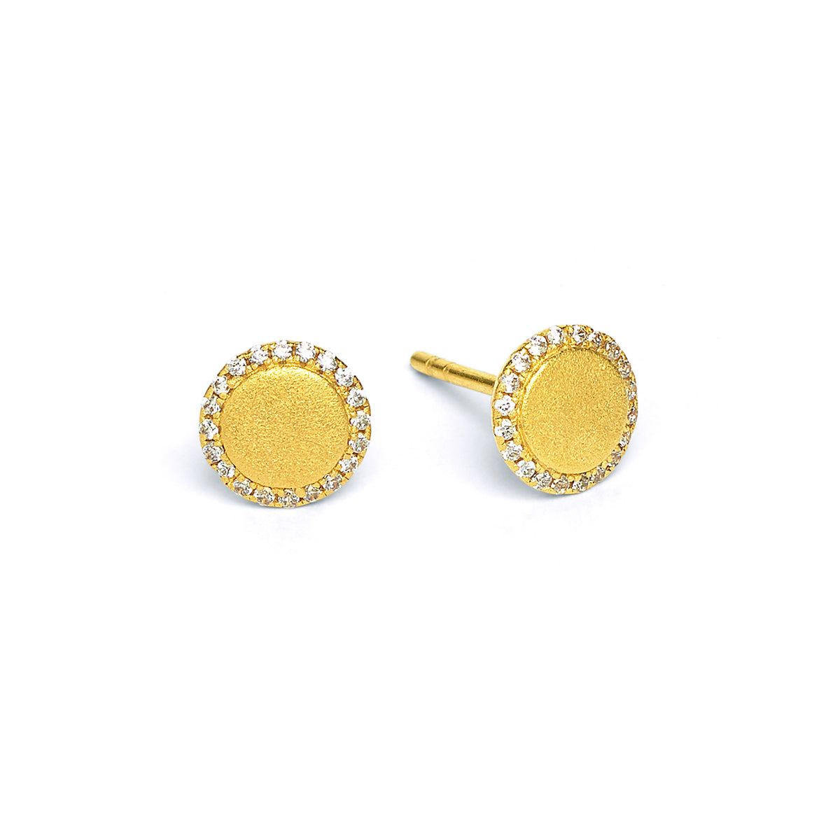 Ohrstecker Suntina von BERND WOLF aus 24-Karat-goldplattiertem Sterlingsilber mit Zirkonia, Designlinie Sun&Moon.