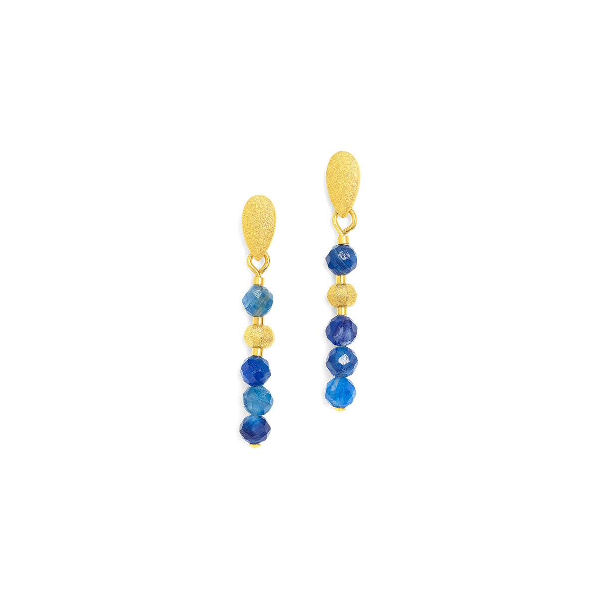 Ohrhänger Lampa von BERND WOLF aus 24-Karat-goldplattiertem Sterlingsilber mit Kyanit, Designlinie Lampa.