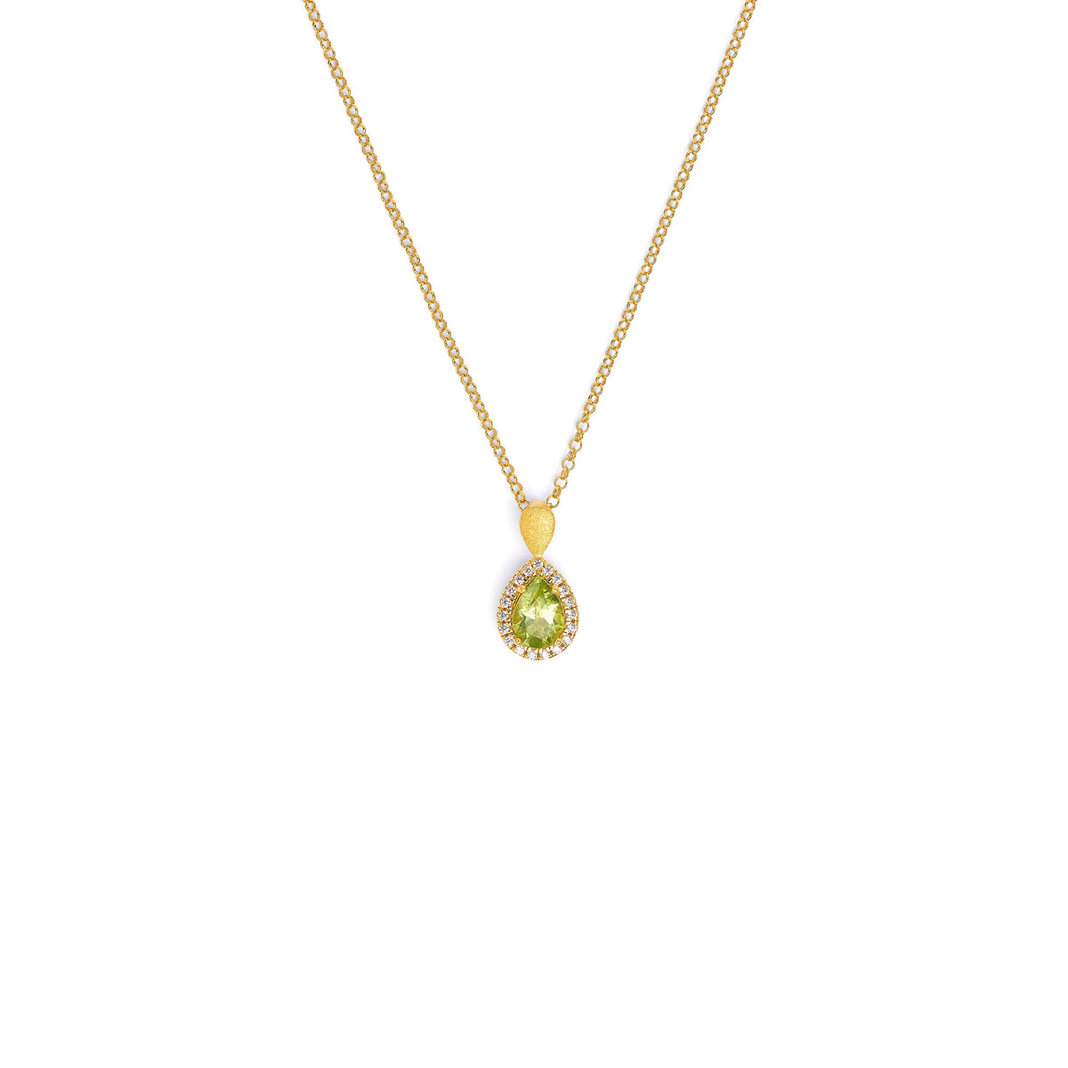 Kette mit Anhänger Antoinette von BERND WOLF aus 925er Sterlingsilber mit Peridot, Designlinie Aqua.
