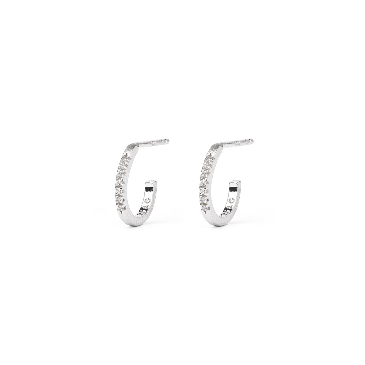 Creolen Sentrini von BERND WOLF aus 925er Sterlingsilber mit Zirkonia, Designlinie Sentro.