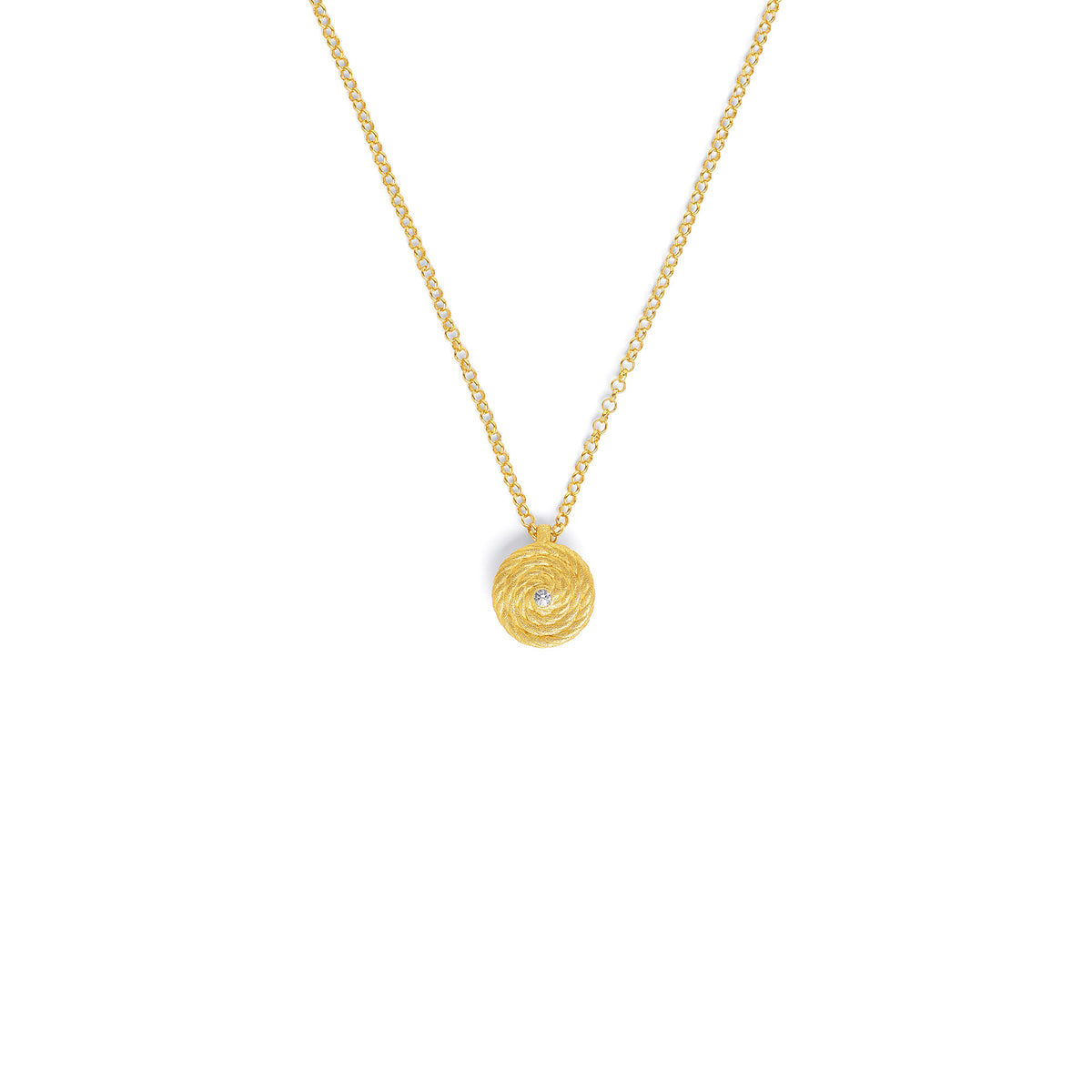 Kette mit Anhänger Liani von BERND WOLF aus 24-Karat-goldplattiertem Sterlingsilber mit Zirkonia, Designlinie Liana.