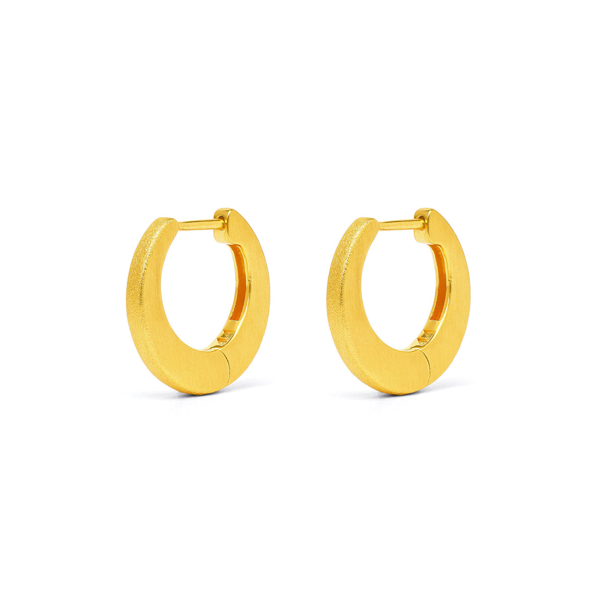 Creolen Medialuno von BERND WOLF aus 24-Karat-goldplattiertem Sterlingsilber, Designlinie Sun&Moon.
