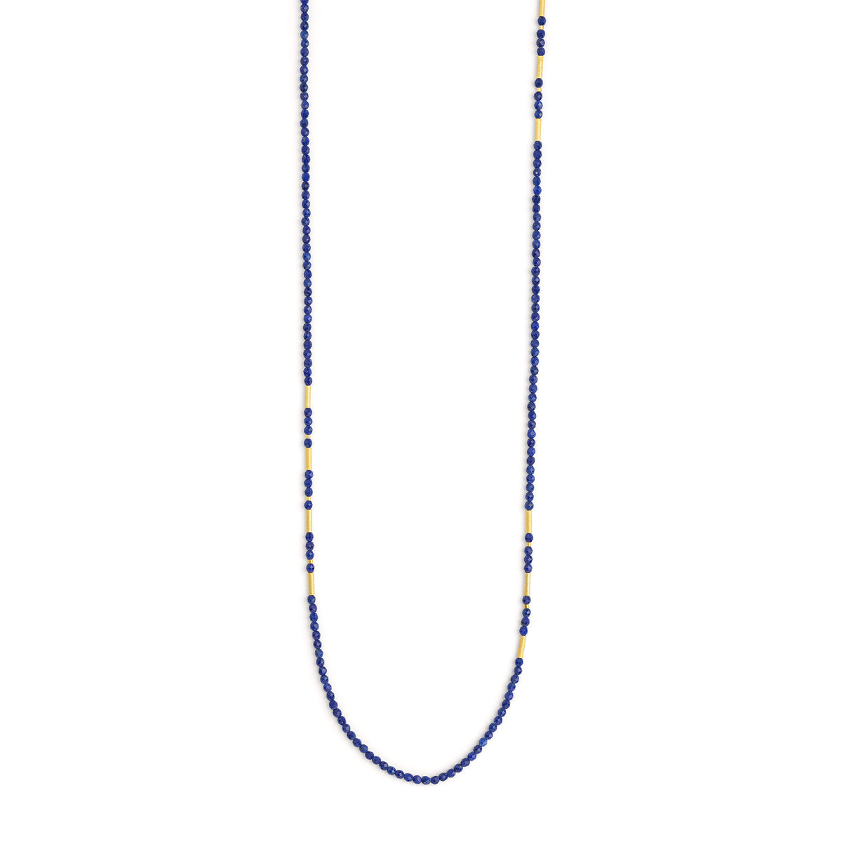 Halskette Landelon von BERND WOLF aus 24-Karat-goldplattiertem Sterlingsilber mit Lapislazuli, Designlinie Cleopatra.