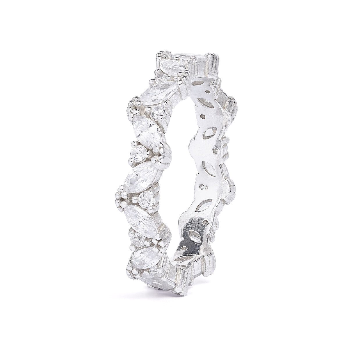 Ring Navaliz von BERND WOLF aus 925er Sterlingsilber mit Zirkonia, Designlinie Leaves.
