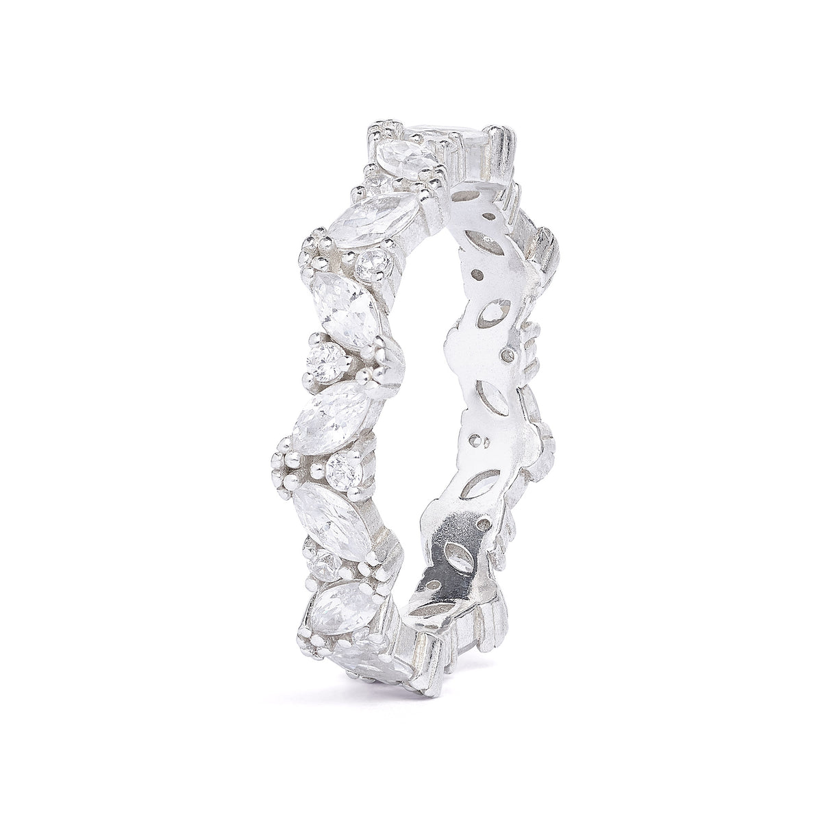 Ring Navaliz von BERND WOLF aus 925er Sterlingsilber mit Zirkonia, Designlinie Leaves.
