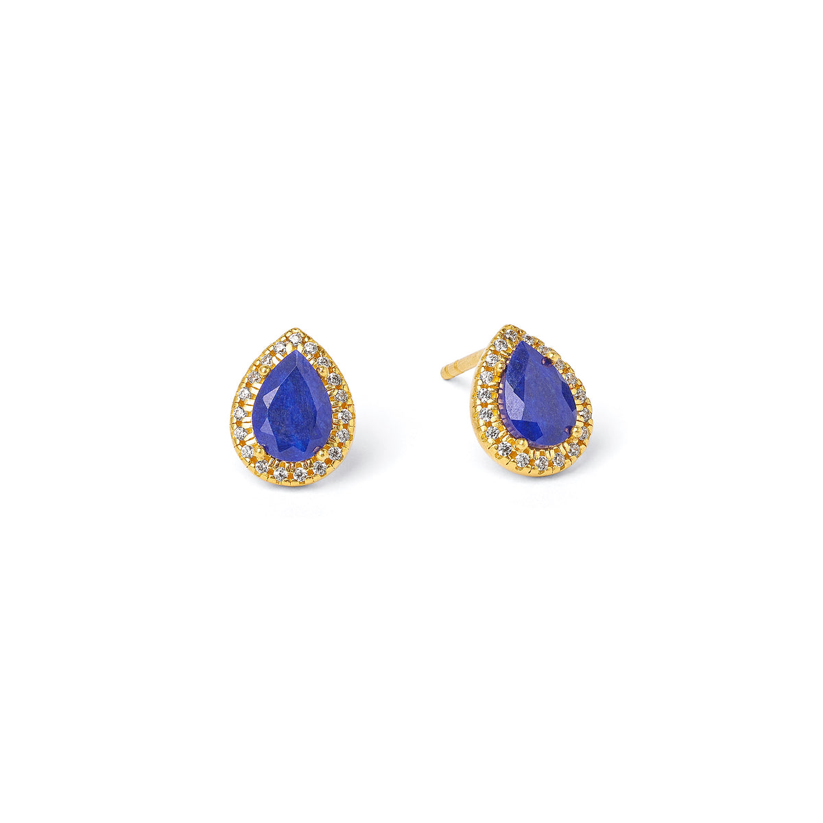 Ohrhänger Marie von BERND WOLF aus 24-Karat-goldplattiertem Sterlingsilber mit Lapislazuli, Designlinie Aqua.