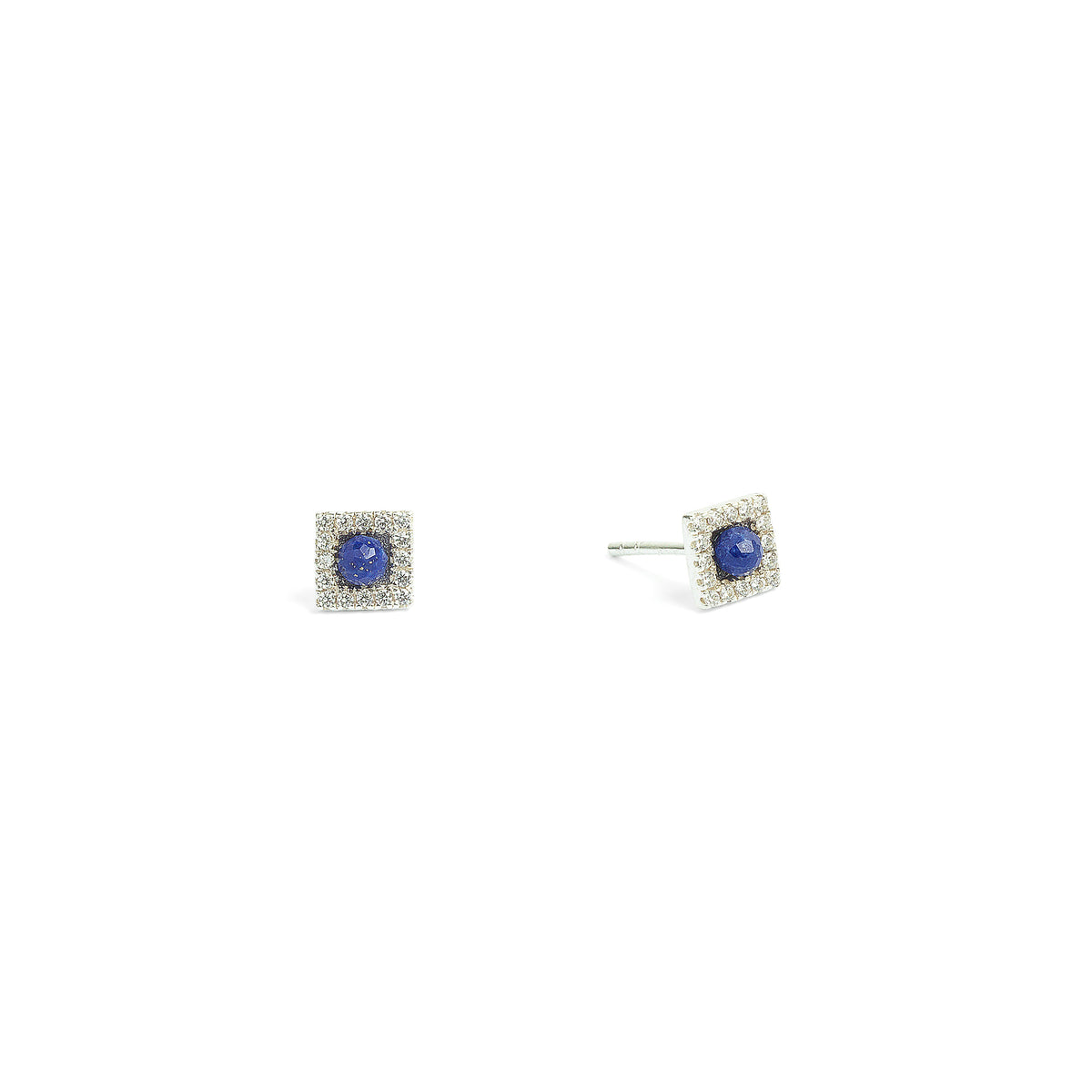 Ohrstecker Abinia von BERND WOLF aus 925er Sterlingsilber mit Lapislazuli, Designlinie Sparkling Pavé.