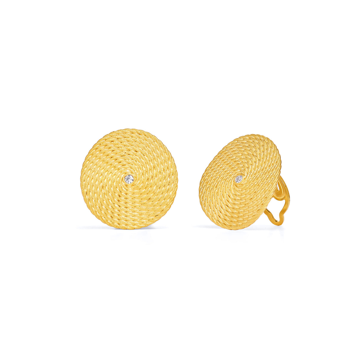 Ohrstecker Liano von BERND WOLF aus 24-Karat-goldplattiertem Sterlingsilber mit Zirkonia, Designlinie Liana.