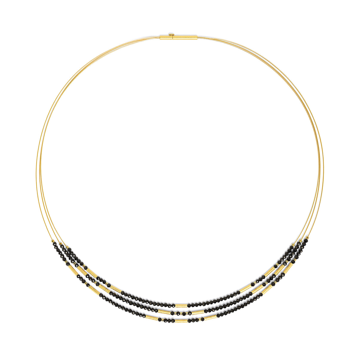 Collier Clivia von BERND WOLF aus 24-Karat-goldplattiertem Sterlingsilber mit Spinell, Designlinie Cleopatra.