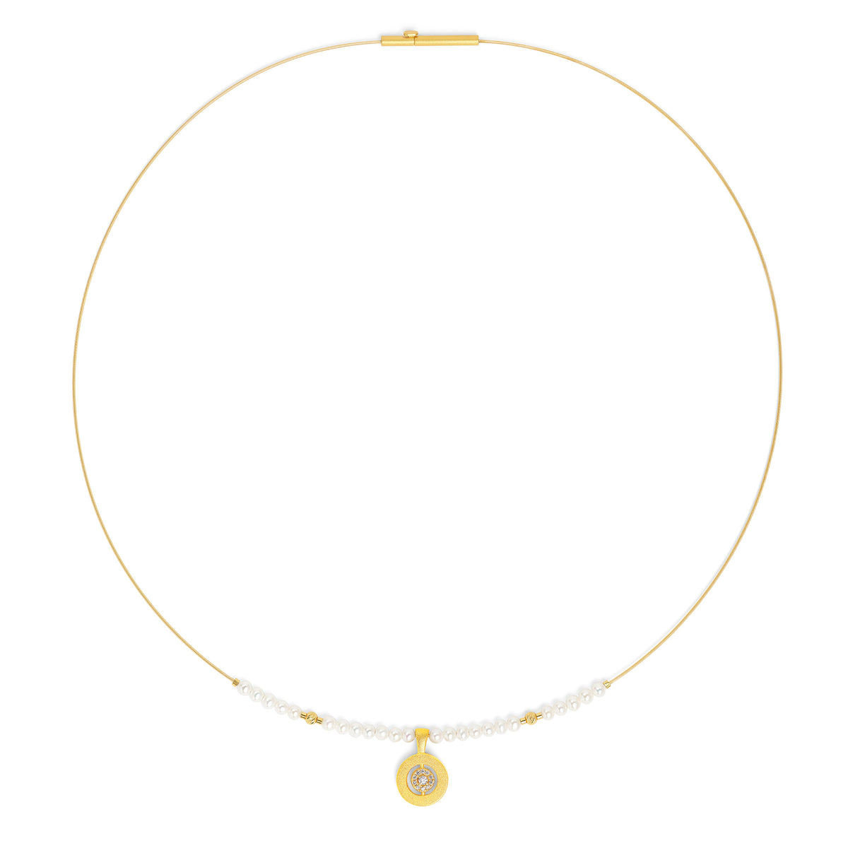Collier Pirondi von BERND WOLF aus 24-Karat-goldplattiertem Sterlingsilber mit Süßwasserperle.