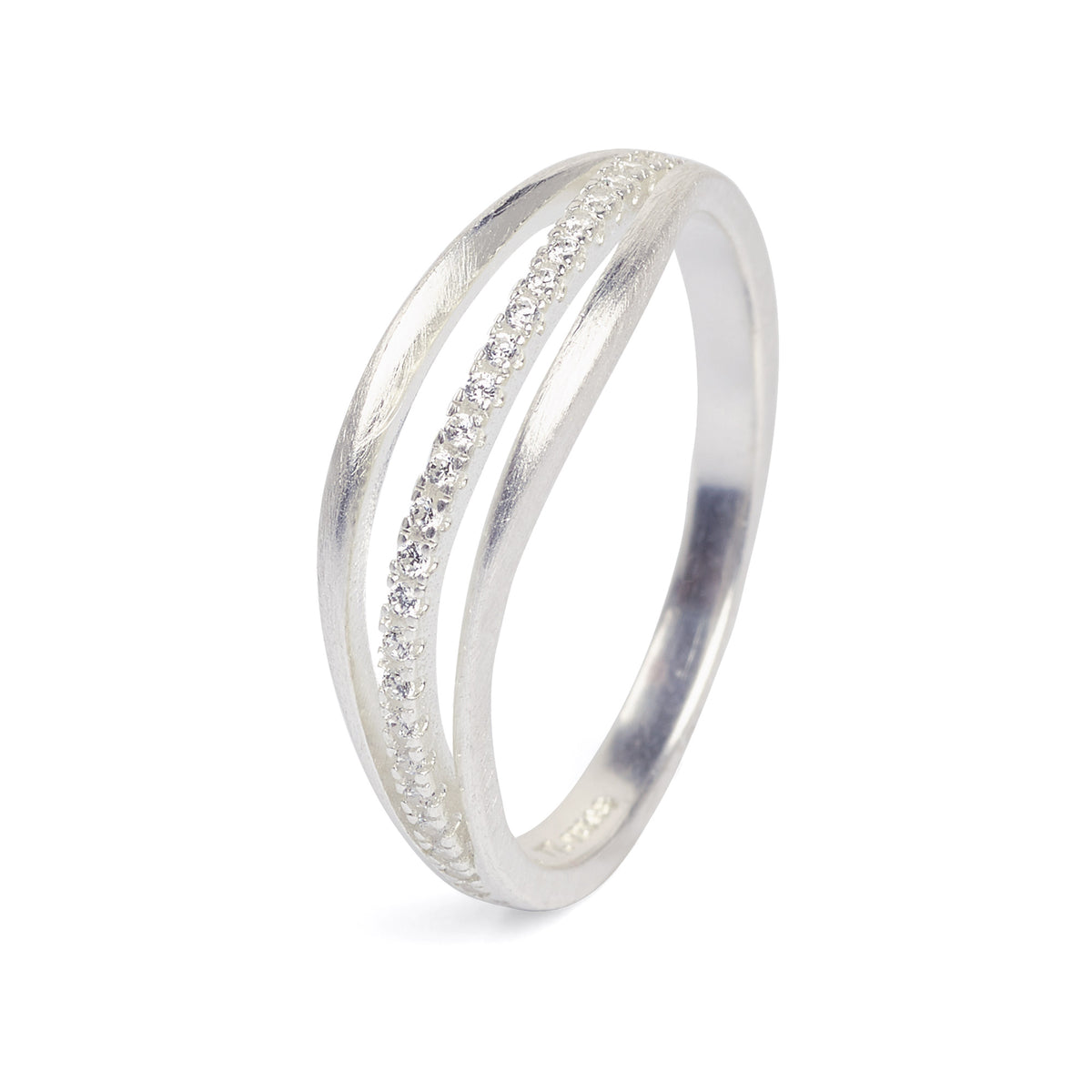 Ring Sentro von BERND WOLF aus 925er Sterlingsilber mit Zirkonia, Designlinie Sentro.