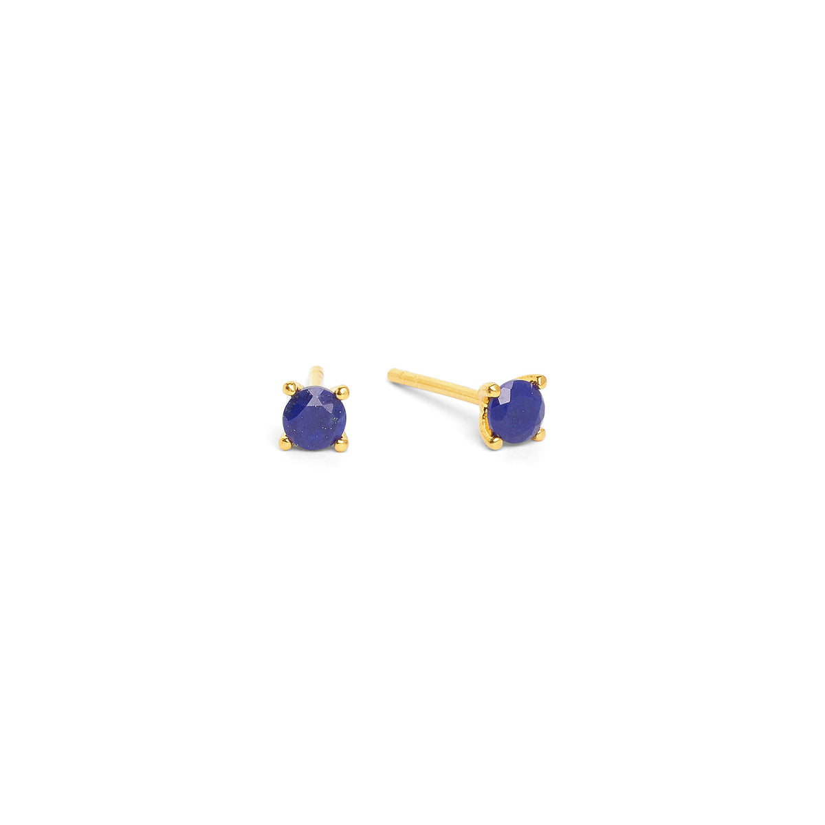 Ohrstecker Brilliani von BERND WOLF aus 24-Karat-goldplattiertem Sterlingsilber mit Lapislazuli, Designlinie Brilliana.