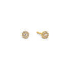 Ohrstecker Franca von BERND WOLF aus 24-Karat-goldplattiertem Sterlingsilber mit Zirkonia, Designlinie Pirouette.