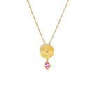 Kette mit Anhänger Lianis von BERND WOLF aus 24-Karat-goldplattiertem Sterlingsilber mit Turmalin pink, Designlinie Liana.