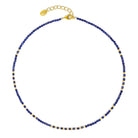 Halskette Cubinos von BERND WOLF aus 24-Karat-goldplattiertem Sterlingsilber mit Lapislazuli, Designlinie Cubes.