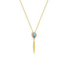 Kette mit Anhänger Yantina von BERND WOLF aus 24-Karat-goldplattiertem Sterlingsilber mit London blue Topas, Designlinie Aqua.
