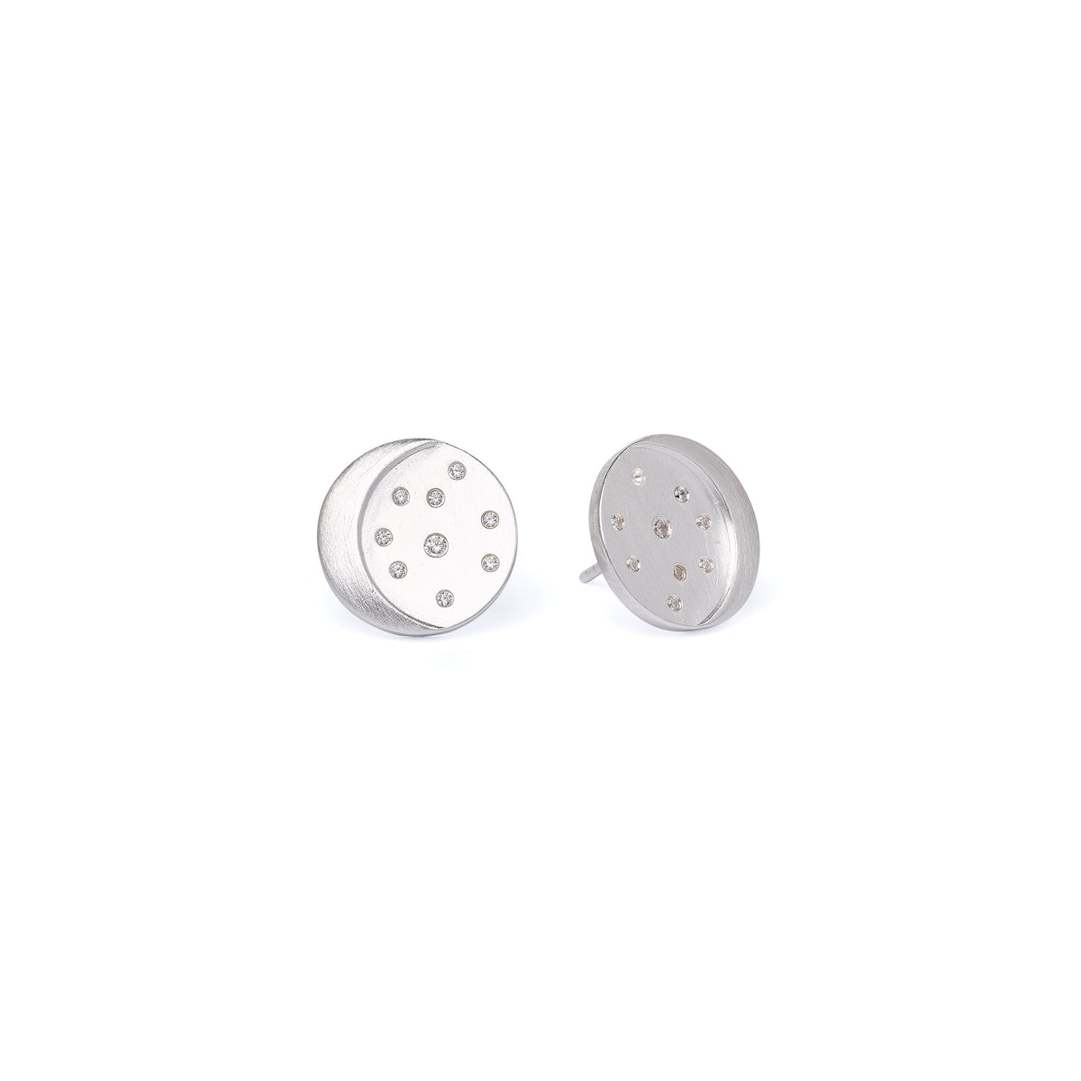 Ohrstecker Lunar von BERND WOLF aus 925er Sterlingsilber mit Zirkonia, Designlinie Sun&Moon.