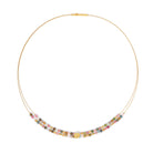 Collier Rosica von BERND WOLF aus 24-Karat-goldplattiertem Sterlingsilber mit Turmalin, Designlinie Rose.