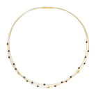 Collier Lacusenia von BERND WOLF aus 24-Karat-goldplattiertem Sterlingsilber mit Spinell, Designlinie Cubes.