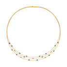 Collier Cubetina von BERND WOLF aus 24-Karat-goldplattiertem Sterlingsilber mit Hämatin matt, Designlinie Cubes.