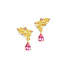 Ohrhänger Kleedua von BERND WOLF aus 24-Karat-goldplattiertem Sterlingsilber mit Turmalin pink, Designlinie Glücksbringer.