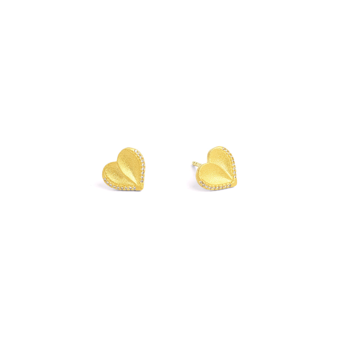 Ohrstecker Corasini von BERND WOLF aus 24-Karat-goldplattiertem Sterlingsilber mit Zirkonia, Designlinie Love.