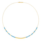 Collier Cunbo von BERND WOLF aus 24-Karat-goldplattiertem Sterlingsilber mit Apatit, Designlinie Cubes.