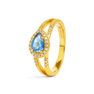 Ring Antoinette von BERND WOLF aus 24-Karat-goldplattiertem Sterlingsilber mit Topas blau, Designlinie Aqua.